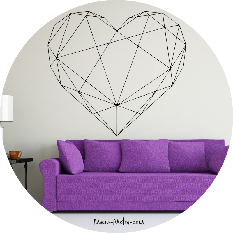 Preview: Wandtattoo 46209 Herz geometrisch